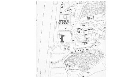 Kaart van het plan van de aanleg van Bergen aan Zee