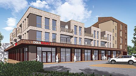Voorlopig ontwerp DekaMarkt en appartementen