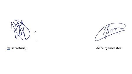 Ondertekening van de besluitenlijst door de secretaris en burgemeester